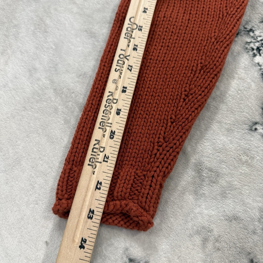 Poetry Womens 8 Chunky 100% Cotton Knit Sweater Rust Orange Long Sleeve Pullover - Picture 4 of 12